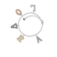 thumbnail image 2 of Delight Jewelry Silvertone Crystal Initial - A - Multi-Colored Crystal Love Charm Bracelet, 2 of 5