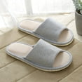 thumbnail image 2 of Men And Women Comfort Linen Slippers Washable Flat Open-Toe Indoor Shoes with Non-Slip Sole, 2 of 4
