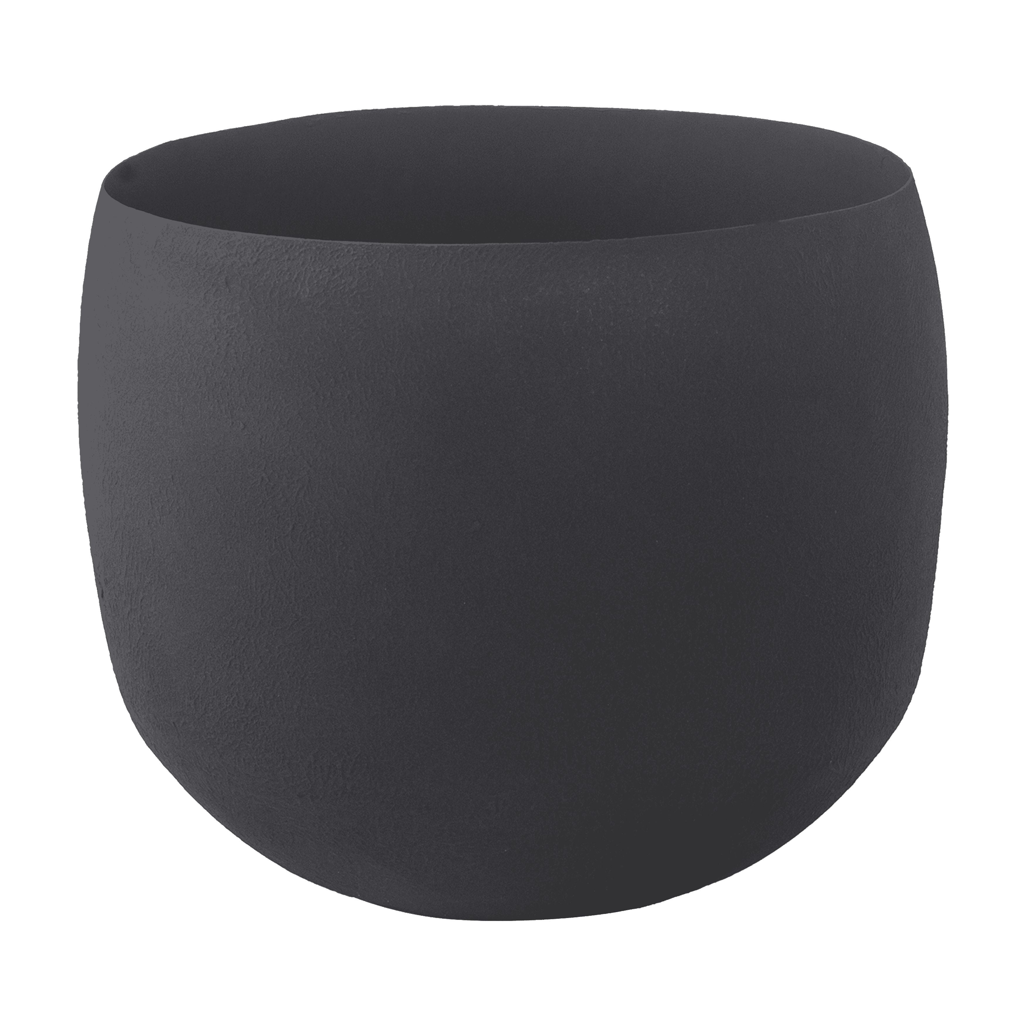 Fab Habitat Eden Handmade Round Metal Planters in Midnight Finish with Drainage Holes