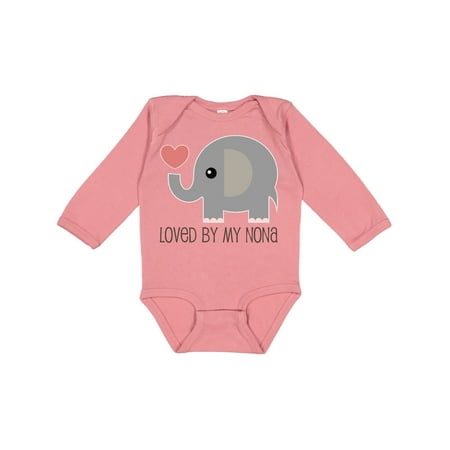 

Inktastic Loved by My Nona Grandma Gift Baby Boy or Baby Girl Long Sleeve Bodysuit