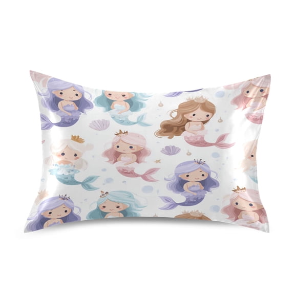 Satin Pillowcase Soft and Smooth Pillow Case for Hair and Skin Cartoon Mermaids