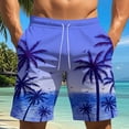 thumbnail image 2 of Swim Trunk For Mens Coconut Tree Sunset Gradient Quick Dry Swim Shorts Mens Swimsuit Board Shorts With Pockets Blue M, 2 of 4
