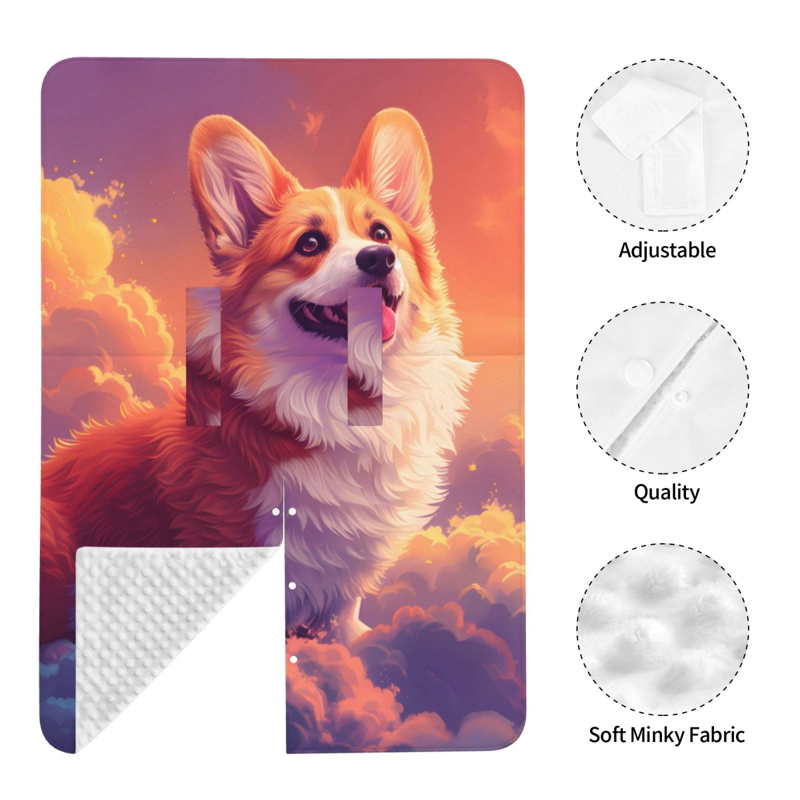 Naloa Sunset Cloud Corgi Baby Car Seat Cover, Breathable Baby Carrier Cover, Multiuse Baby Carrier Cover & Nursing Breastfeeding Cover