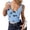 Sky blue, variant on Summer Floral Print Sleeveless Women Slim Fit Ruffle Tank Tops