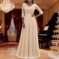 thumbnail image 2 of XIYON Dresses For Women Elegant Long Casual Dress With Lace Panels Waist Defining Formal Gown For And Evening Events Going Out Dresses, 2 of 6