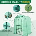 thumbnail image 5 of EAGLE PEAK Mini Walk In 3-Tier 8-Shelf Walk-In Gardening Planting Greenhouse with Roll-up Zipper Door, Mesh Side Windows, Green, 5 of 9