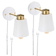 thumbnail image 1 of Uxcell Vintage Industrial Plug In Wall Sconces Adjustable 2 Pack White Metal, 1 of 7