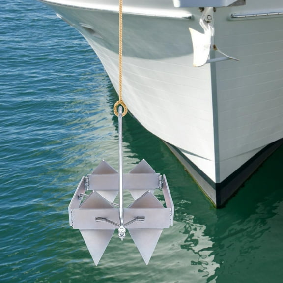 25 lb Folding Box Anchor Hold Slide Cube Galvanized Steel Boat Anchor Foldable