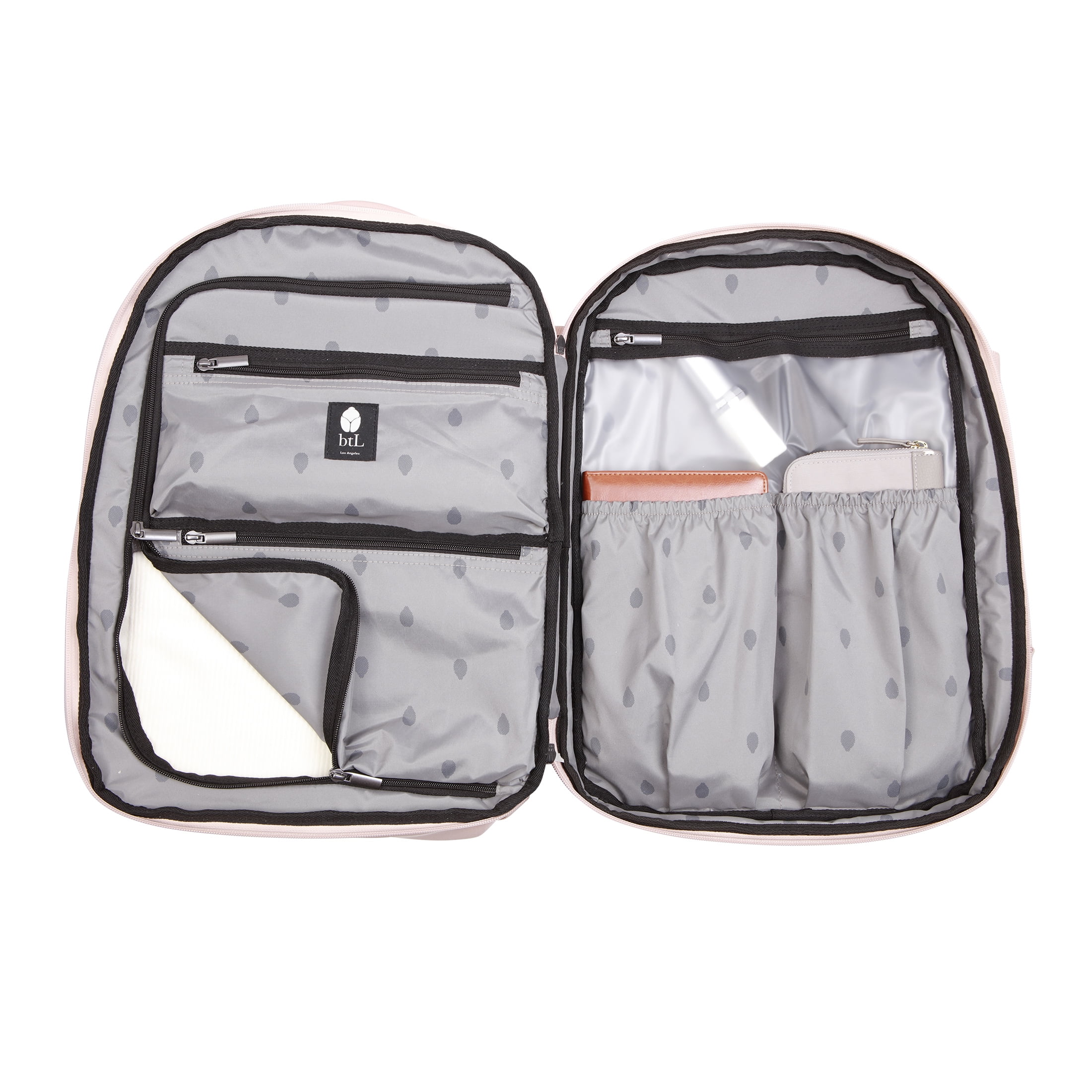 btL 18-inch Nylon Travel Backpack with 15-inch Laptop Sleeve, Rose Smoke