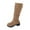 Khaki, variant on Busydd Women's Boots Fashion Fall Solid Color Mid Calf Boots for Women Casual Versatile Round Toe Chunky Heel Womens Winter Boots 6.5