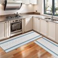 thumbnail image 3 of Kitchen Rugs Sets Of 2,Blue Geometric Striped Pattern Anti Fatigue Kitchen Mat Rugs Non Slip Washable,Decorative Kitchen Floor Mats for Kitchen,Sink,Laundry,17"X47", 3 of 5