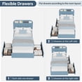 thumbnail image 2 of Bingirl Blue Twin Size Bed Frame with Storage Headboard and 2 Drawers, Boucle Upholstered Platform Bed with Bookcase, Easy to Assemble, No Box Spring Required, 2 of 6