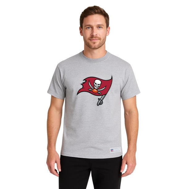 NFL Playera Aficionado Básica Tampa Bay Buccaneers Gris para Hombre, Talla Chica