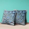 thumbnail image 3 of Glory of Flowers Peacock Throw Pillow with Removable Cover in Blue Light Green White 18x18, 3 of 8