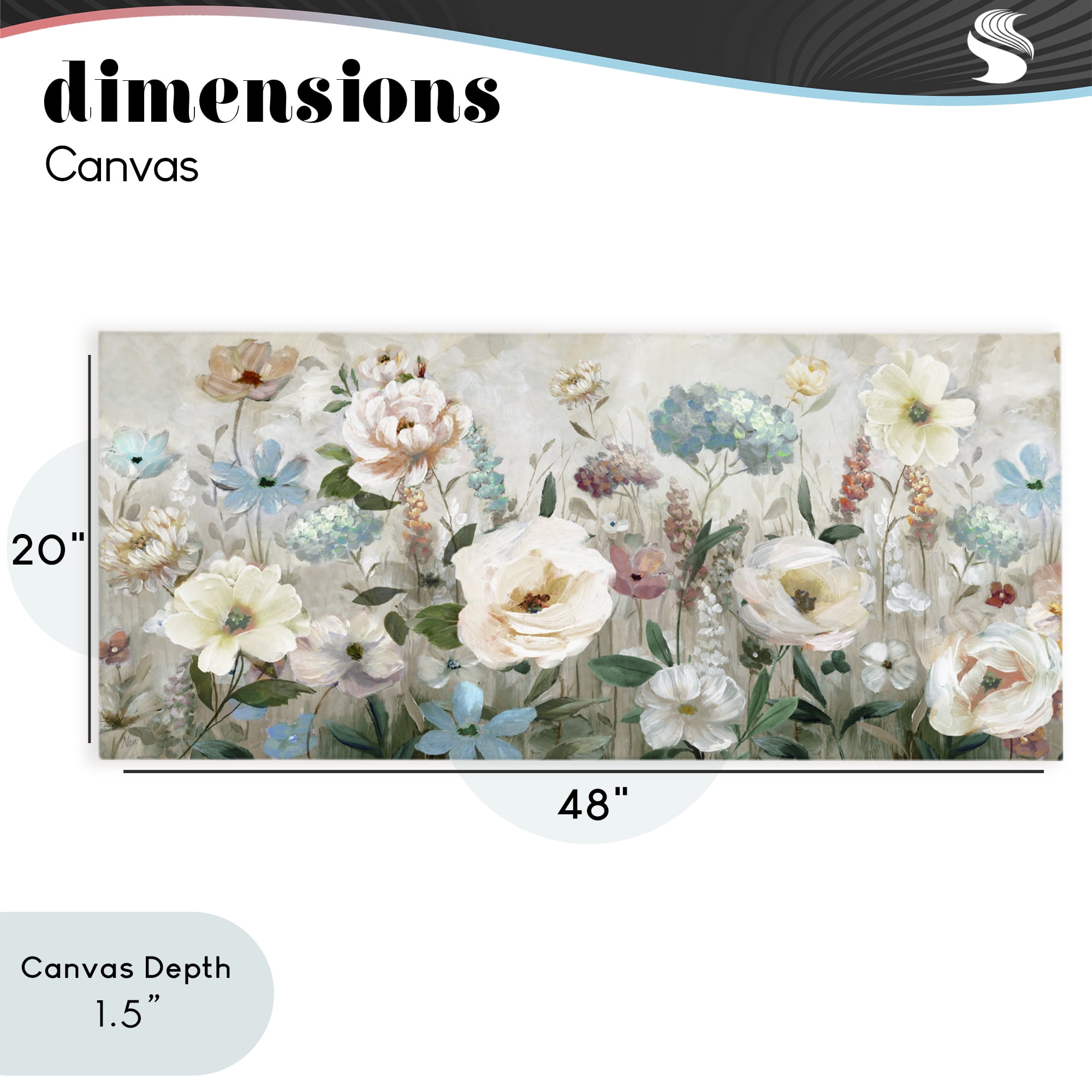 Stupell Industries Pastel Garden of Peonies Canvas Wall Art, design by Nan