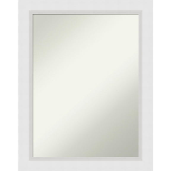 Amanti Art Blanco White Wood Framed Non-Beveled Bathroom Vanity Wall Mirror - 22 x 28 in
