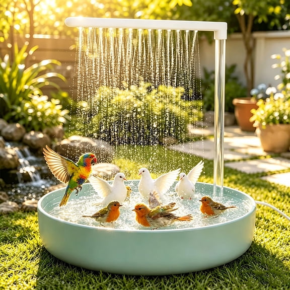 Bird Bath Shower, Automatic Bird Shower Fountain with USB Pump and Running Water, Parrot Bathing Spray for Indoor Cages, Pet Bird Bathtub for Parakeets, Cockatiels, Budgies, and Lovebirds