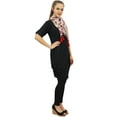 thumbnail image 5 of Bimba Casual Women Black Kurti Cotton Designer Tunic Kurta Dress With Scarf-4, 5 of 9