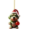 thumbnail image 2 of sunsanly 1/9Pcs Christmas Green Hair Dog Decoration Reusable Holiday Decor Xmas Tree Puppy Animal Hanging Ornament Pendant Party Supplies Gift, 2 of 8