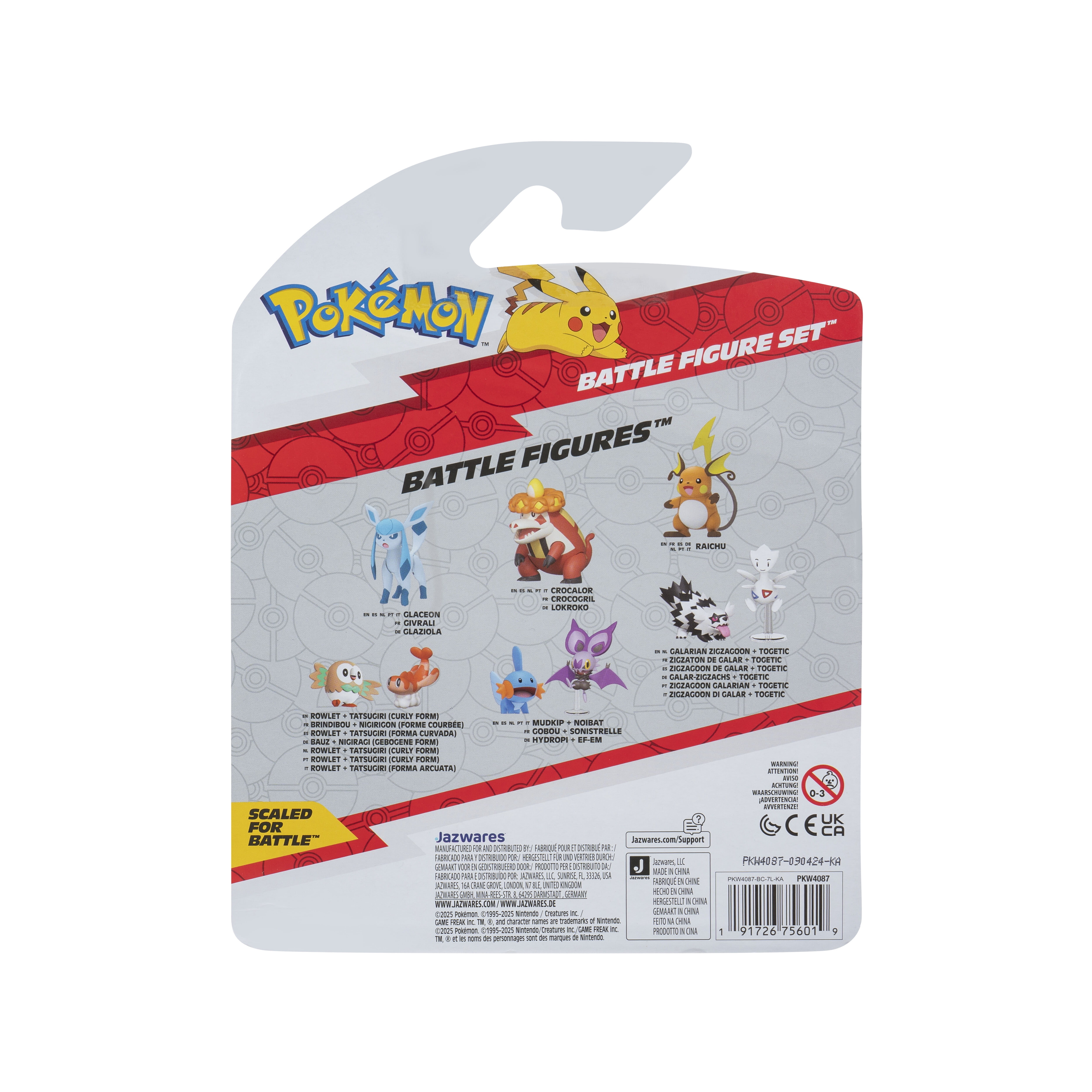 Pokémon Paldea Battle Figure 4-Pack - 2-Inch Pikachu, Fuecoco, Sprigatito & Quaxly