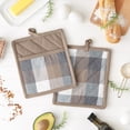 thumbnail image 4 of DII Stone Tri Color Check Potholder (Set of 2), 4 of 5