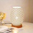 thumbnail image 1 of Metal Lamp Shaped Table Lamp Bedside Table Lamp Wooden Base Bedroom Lamp Decorative Bedside Lamp with Edison Bulb (Geometric Shape), 1 of 5