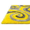 thumbnail image 5 of HR HANDCRAFT RUGS, Yellow shag Rug 8x10 for Living Room Decor 2021 Rug Trends Bright Modern Swirls Pattern, 3-D Hand Curved Shaggy Yellow/Gray/Black, 5 of 7