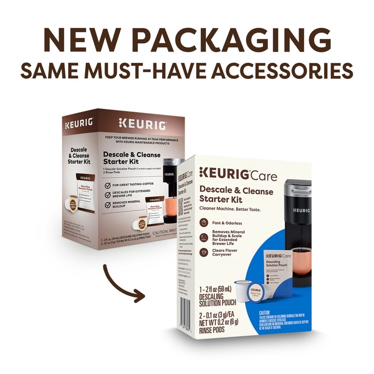 Keurig, Descale and Cleanse Starter Kit, 1 pouch + 2 rinse pods