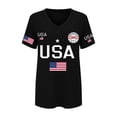 thumbnail image 5 of MEICHEN Usa Flag Print 250th Anniversary V Neck T Shirt Top Ladies' Short Sleeve Patriotic Graphic Tee Summer Casual Blouse, 5 of 5