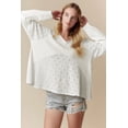 thumbnail image 6 of Casual White Long Sleeve Top with Unique Patchwork Embroidery Design - [ZhiHiMeRi] | M, 6 of 12