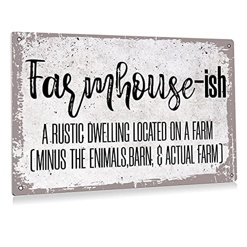 BEASTZHENG Funny Farmhouse Farmhouse-ish Metal Tin Sign Wall Decor for  Front Door - Rustic Farmhouse Tin Sign for Home Living Room Porch Decor  Gifts - 