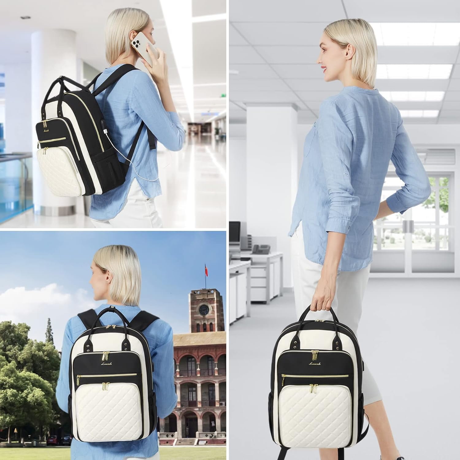 Lovevook Laptop Backpack Purses for Women,Nurse Teacher College Work Study Commuter Bag with 15.6 inch Laptop Compartment,Lightweight Travel Casual Daypacks With USB Port