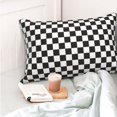thumbnail image 4 of Fotbe Black and White Checkerboard Funda de Almohada Decorativa Estilo Occidental, Lujo en Algodón, Fundas para Almohadas King, Cojín Estampado para Decoración del Hogar-14"x20", 4 of 6