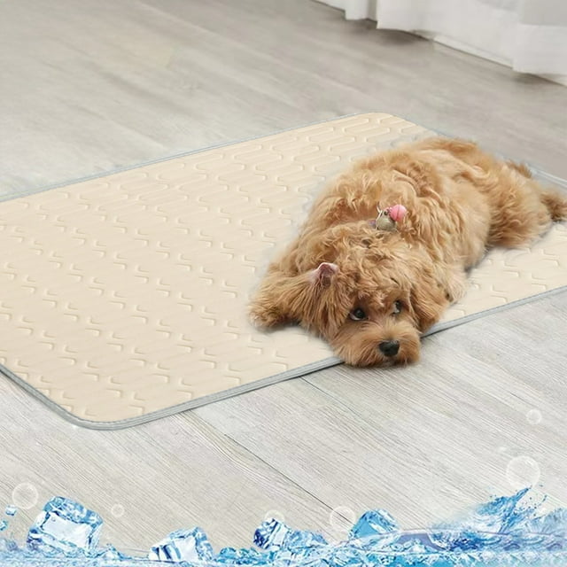 Fiudx Colchoneta Refrescante para Perros, Fibra Autorefrescante, Portátil y Ligera, Diseño Transpirable, Versátil para Interiores y Exteriores, Cama para Mascotas, Manta de Sofá, Tamaño 90 X 70 Cm