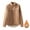 Khaki, variant on Men's Solid Color Casual Loose Fleece Lined Shirt Jacket with Button Pockets and Long Sleeves, Turn-Down Collar for Winter Comfort, Ideal for Daily Apparel