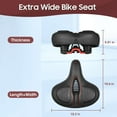 thumbnail image 6 of Zacro Wide Bike Seat Cushion, Comfortable Bicycle Seat for Women Men with Dual Shock Absorbing, Soft Memory Foam Padded Oversized Bicycle Saddle Fit for Exercise/Indoor/Mountain/Road Bikes, 6 of 9