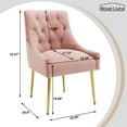 thumbnail image 5 of Boyel Living Dining Chair Set of 2 Velvet Upholstered with Gold Legs, Mid Century Modern Accent Chair for Bedroom, Living Room, Dining Room,Kitchen Dining Chairs Pink, 5 of 7