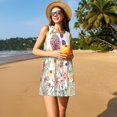 thumbnail image 3 of Fotbe Autumn Garden Vestido de Verano sin Mangas para Mujer – Vestido Midi Línea A, Estilo Camiseta Floral, Vestido Playero Casual y Fluido, 3 of 7