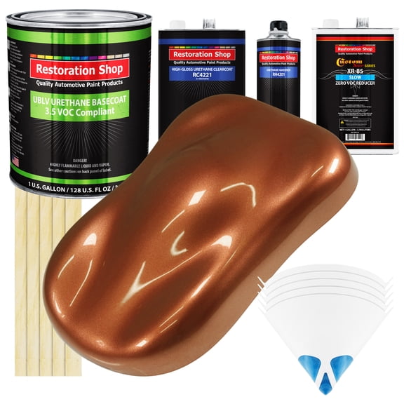 Firemist Copper Low VOC SLOW 1 Gallon Auto Paint Kit URETHANE BASECOAT Clearcoat