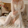 thumbnail image 6 of Kureaily Ladies Can Wear Long Casual Nightgown Home Wear With Net Lace And Breast Pads Nightshirt Soft Pajamas, 6 of 6