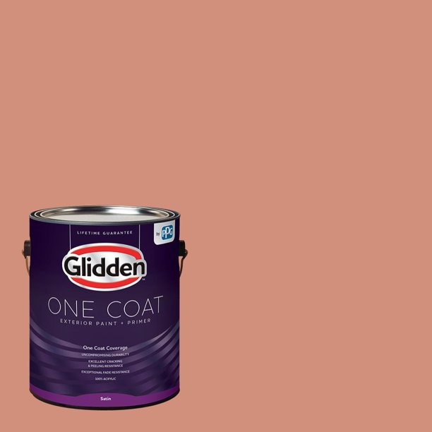 Glidden One Coat Exterior Paint + Primer, Orange Essential/Orange, 1