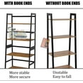 thumbnail image 5 of Gzxs Industrial Ladder Bookcase, 4-Tiers Storage Bookshelves with Metal Frame Plant Stand, Brown, 5 of 7