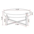 thumbnail image 4 of tunuo 31.29"Modern Retro Splicing Round Coffee Table, Fir Wood Table Top with Gold Cross Legs Base, 4 of 8