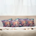 thumbnail image 4 of Ambesonne Lake Throw Pillow Cover Pack of 4, Pure Wild Mountains Feathers, 4 Pcs-16" x 16", Pink Peach and Teal, 4 of 5