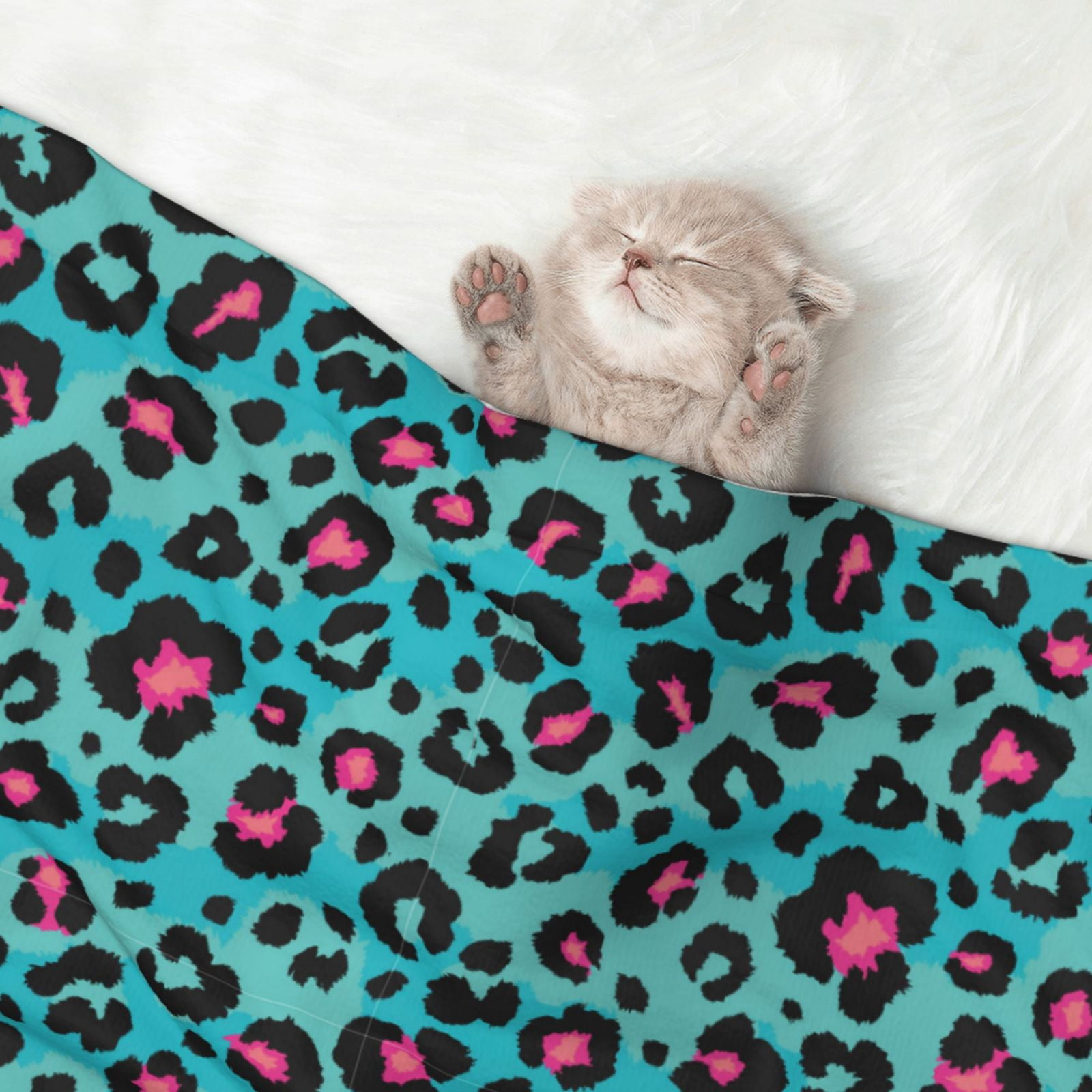 Naloa Leopard 1 Dog Blanket, 3 Sizes Cat Blanket for Indoor Cats Large Medium Small Dog Gifts-Large