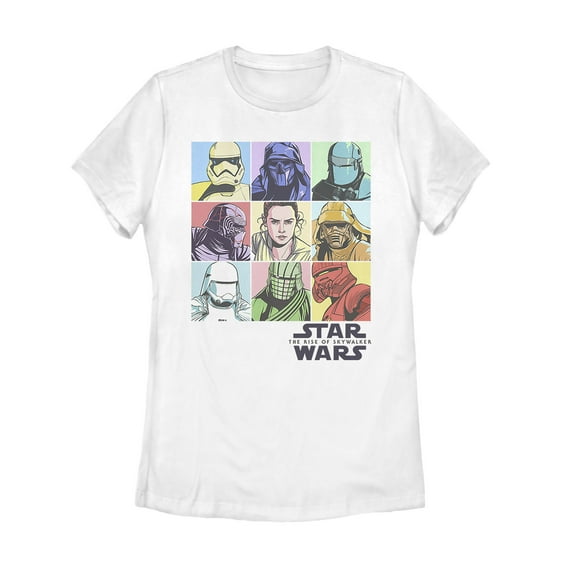 Women's Star Wars: The Rise of Skywalker Pastel Character Bingo  Graphic Tee White 2X Large