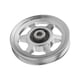 thumbnail image 5 of Polea de cojinete Rueda de repuesto Aleación de aluminio Polea redonda universal de 105 mm Argén, 5 of 9