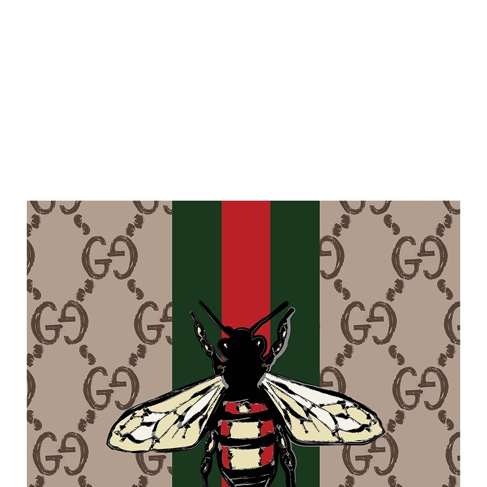 FASHION BEE - 14"x14" Canvas Artwork - Multi-Color 30 x 30