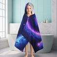thumbnail image 6 of Blue Purple Tie Dye Mandala Pattern Hooded Bath Towel，60"x35" for Ages 3 To 12 Kids, Quick Dry Lightweight Soft Microfiber Hood Beach Towel Cover Up for Kids, 6 of 7