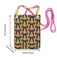thumbnail image 4 of Multi-Color Cross-Body Handbag 8.27×5.91in Waterproof, Scratch-Resistant And Odor-Free Detachable Shoulder Strap Sophisticated Thin Velvet Jewel Tone Ribbon Bow Pattern, 4 of 8